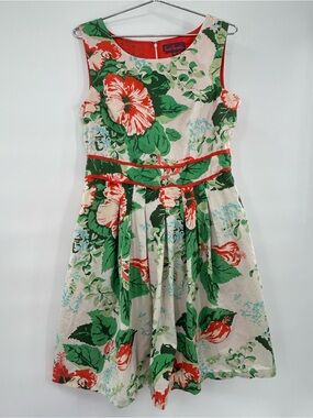 Sweet Sinammon Floral Cotton Dress Large